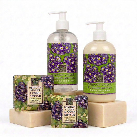 African Violet & Cocoa Butter four-piece botanical gift collection